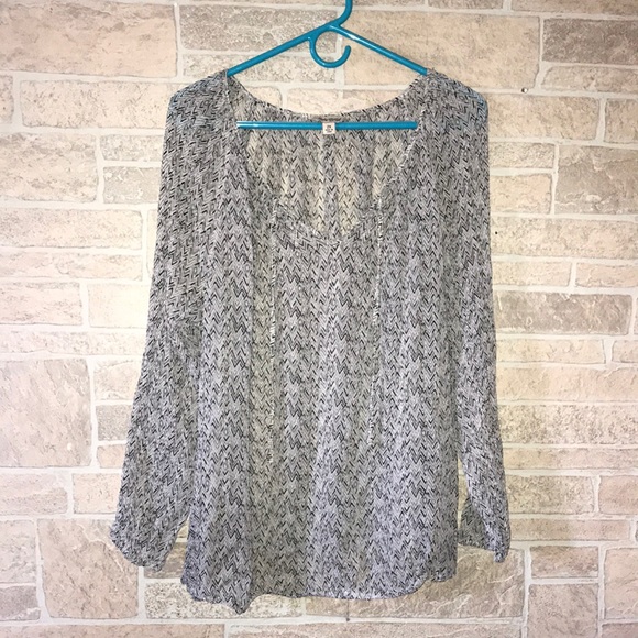 Lucky Brand Tops - Lucky Brand Sheer Blouse with front ties